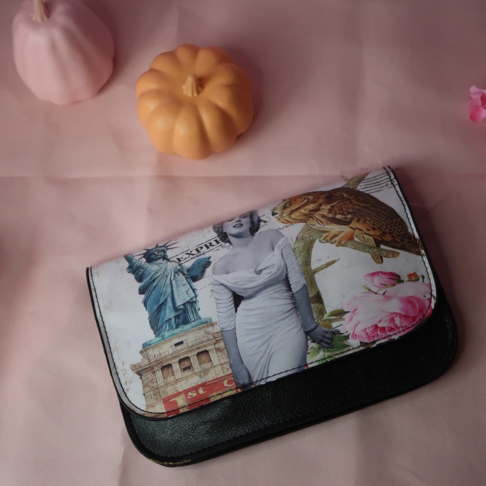 Marilyn Monroe Statue of Liberty Small Clutch and Satchel Bag Women Purse Hand